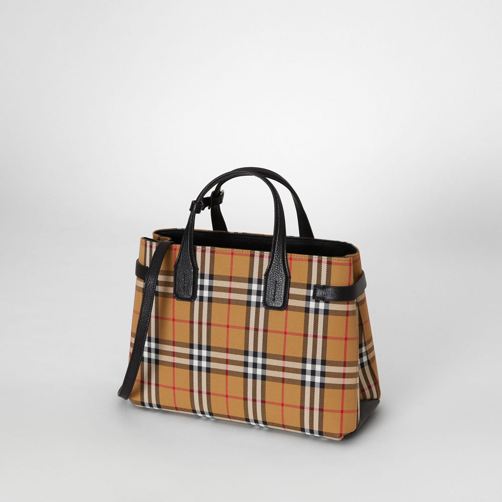Burberry The Medium Banner in Vintage Check and Leather in Black 40769531 - Photo-2