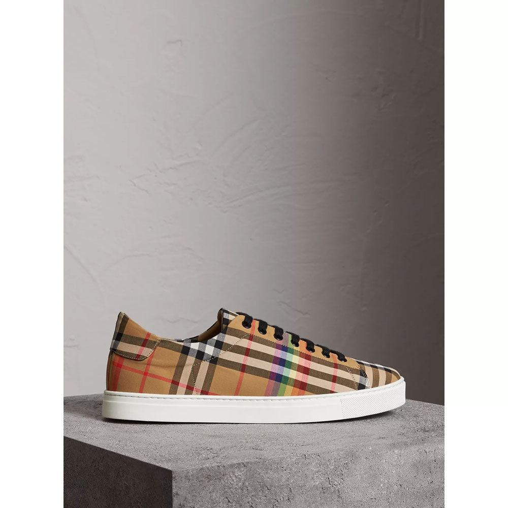 Burberry Rainbow Vintage Check Sneakers in Antique Yellow 40771861 - Photo-3