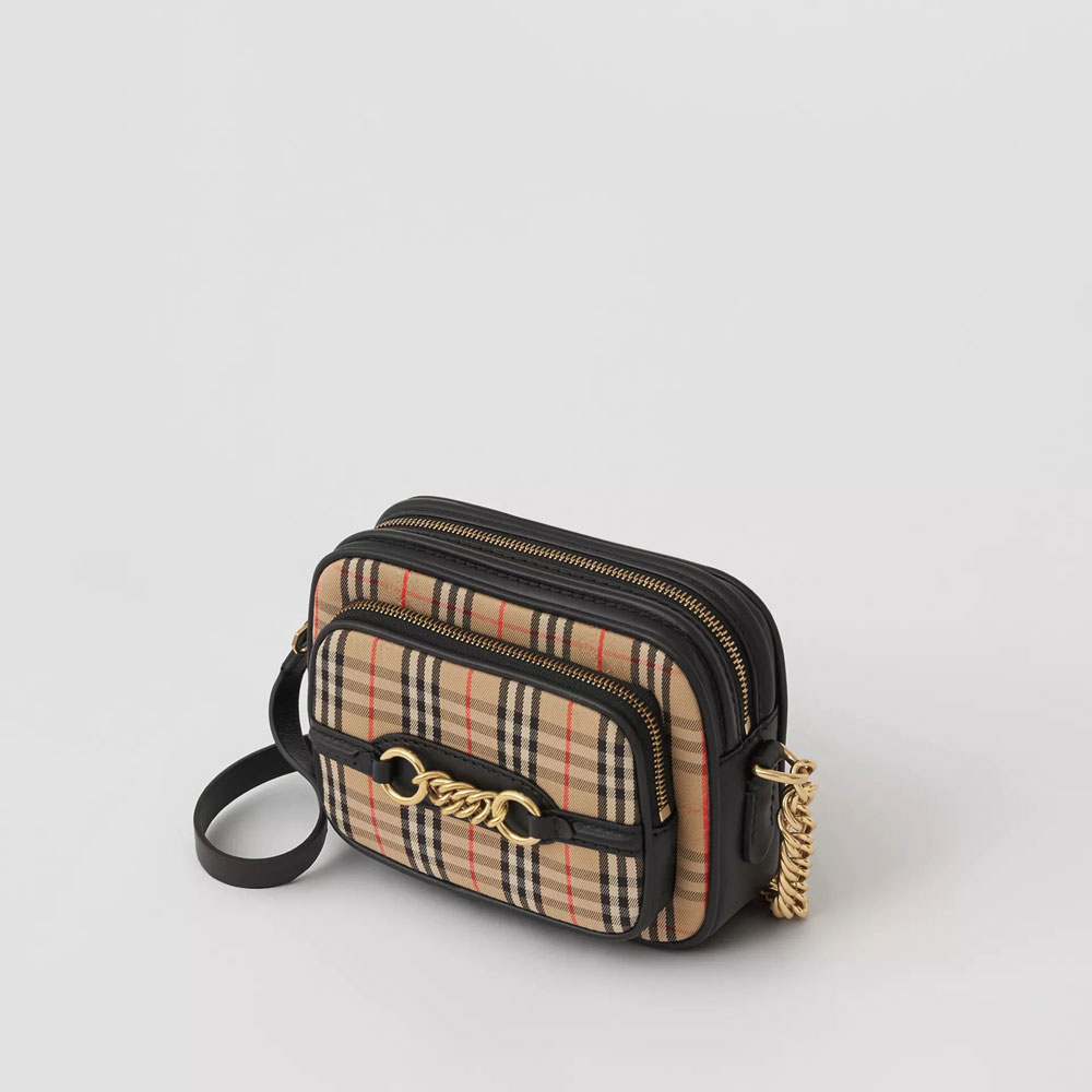 Burberry 1983 Check Link Camera Bag in Black 40798801 - Photo-2