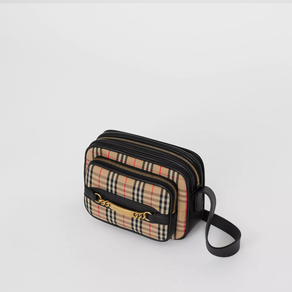 Burberry 1983 Check Link Camera Bag in Black 40799031 - Photo-3