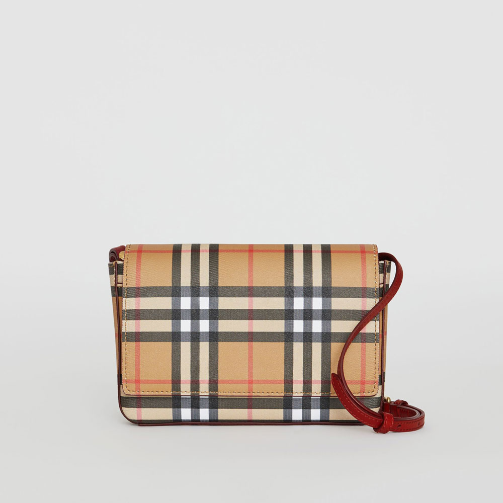 Burberry Vintage Check and Leather Wallet with Detachable Strap 40800661