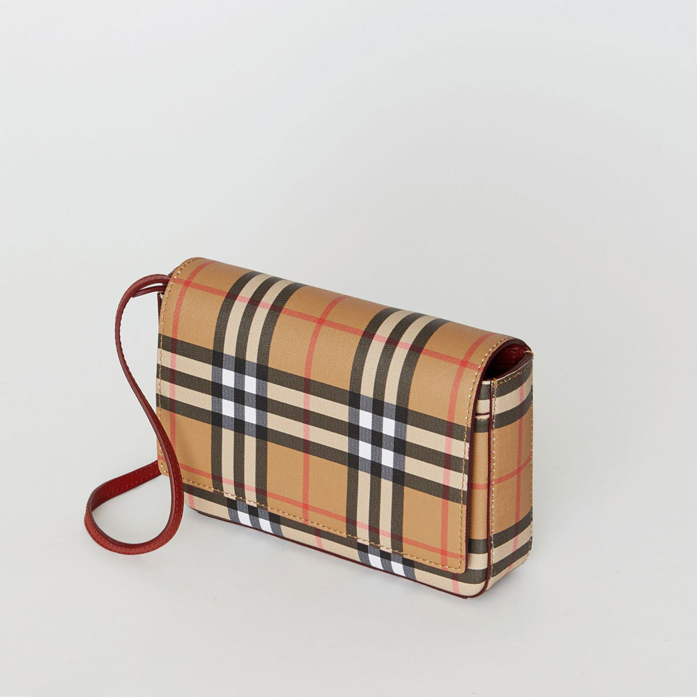 Burberry Vintage Check and Leather Wallet with Detachable Strap 40800661 - Photo-2