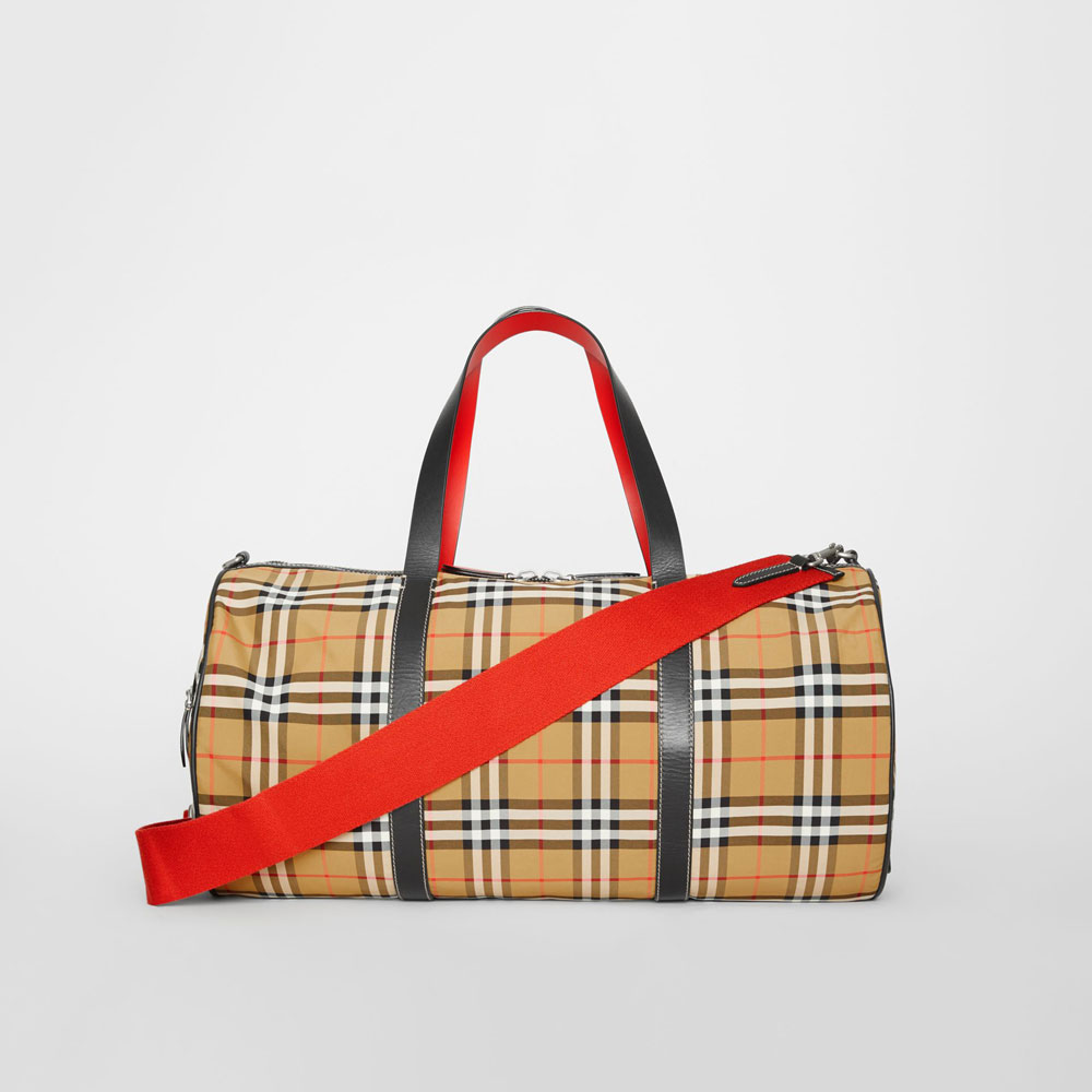 Burberry Large Vintage Check and Leather Barrel Bag 80055231 - Photo-4