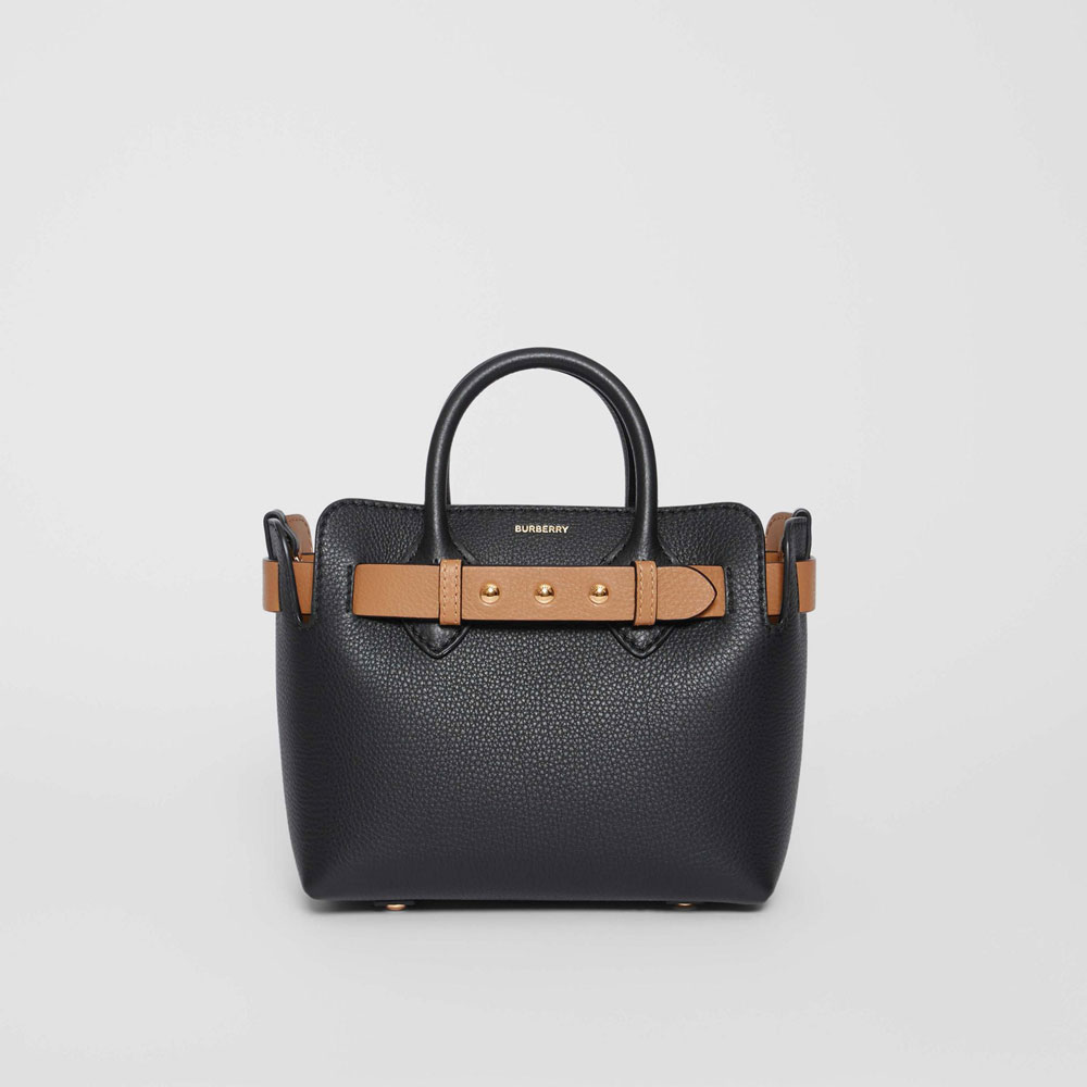 Burberry The Mini Leather Triple Stud Belt Bag in Black 80095661