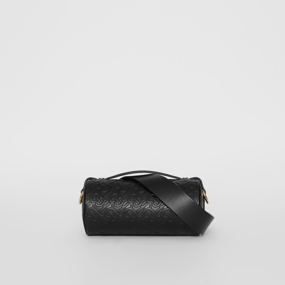 Burberry The Monogram Leather Barrel Bag in Black 80104891 - Photo-4