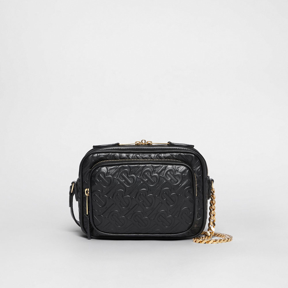 Burberry Monogram Leather Camera Bag in Black 80152411