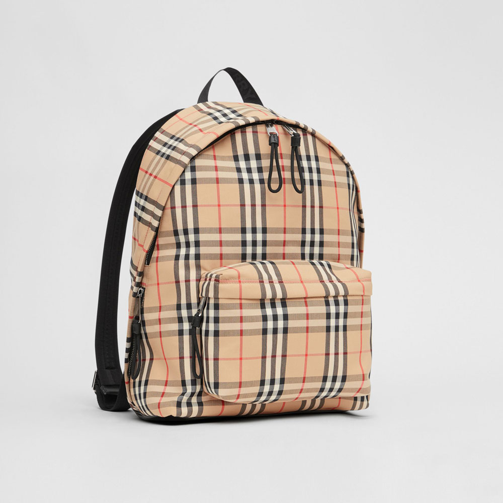 Burberry Vintage Check Nylon Backpack in Archive Beige 80161061 - Photo-3