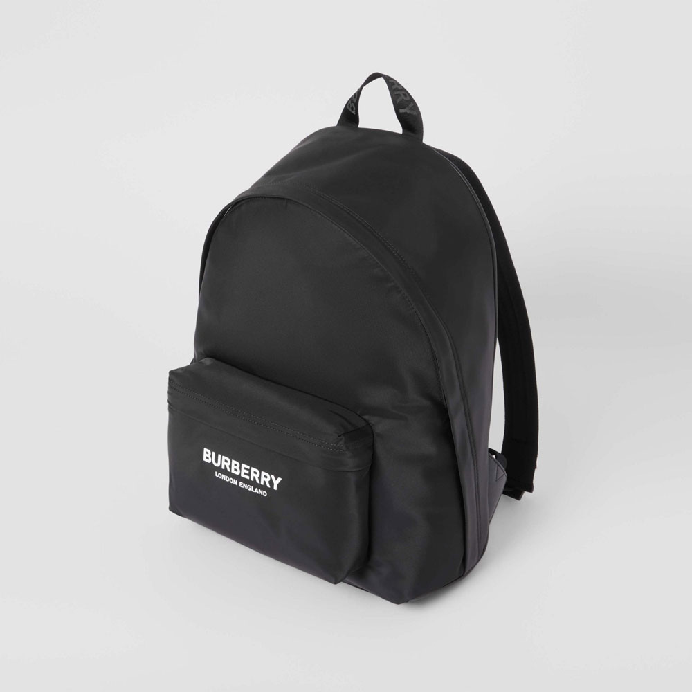 Burberry Logo Print Nylon Backpack in Black 80161091 - Photo-2