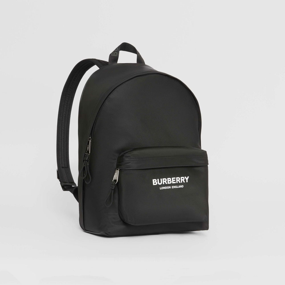 Burberry Logo Print Nylon Backpack in Black 80161091 - Photo-3