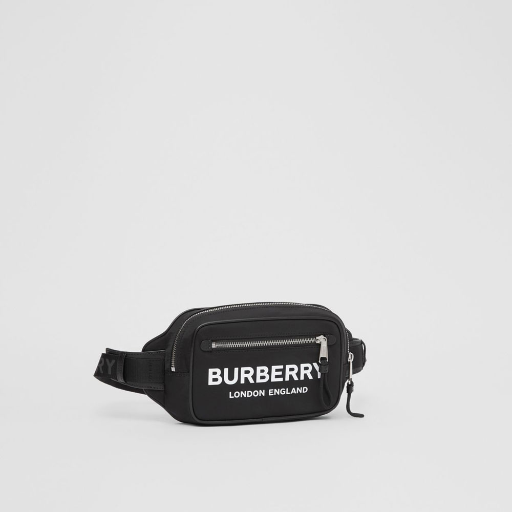 Burberry Logo Print Nylon Bum Bag in Black 80210891 - Photo-2