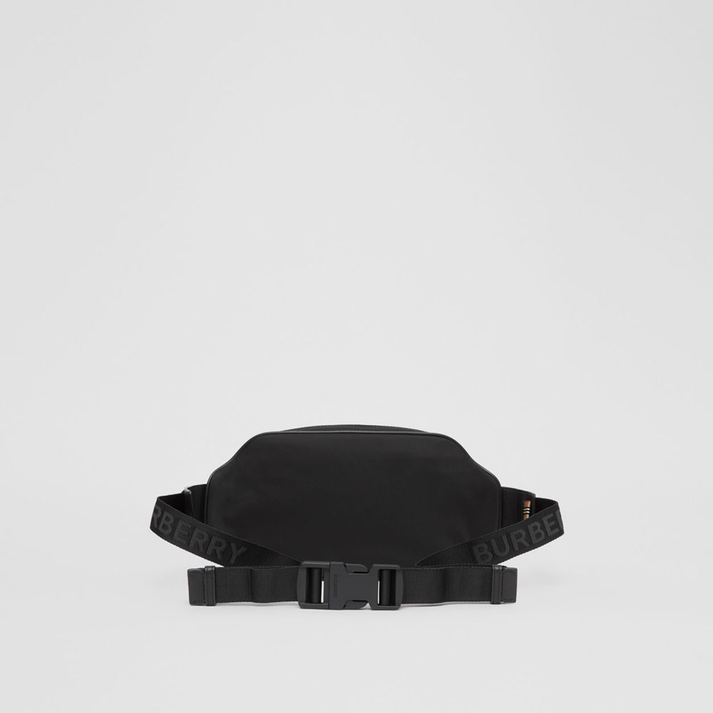 Burberry Logo Print Nylon Bum Bag in Black 80210891 - Photo-3