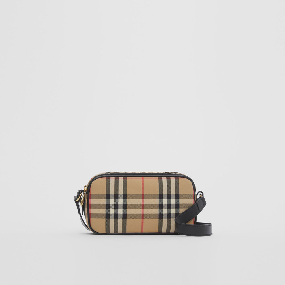 Burberry Mini Vintage Check and Leather Camera Bag 80223451