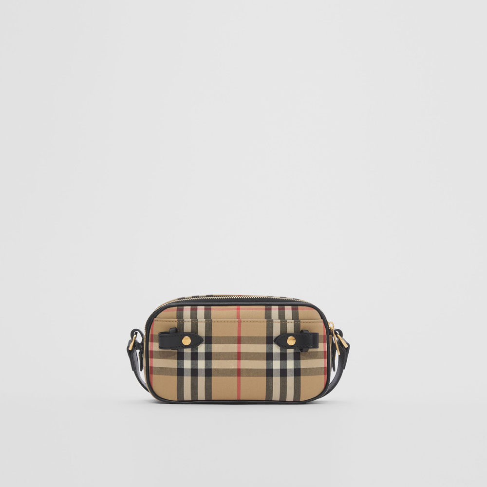 Burberry Mini Vintage Check and Leather Camera Bag 80223451 - Photo-3
