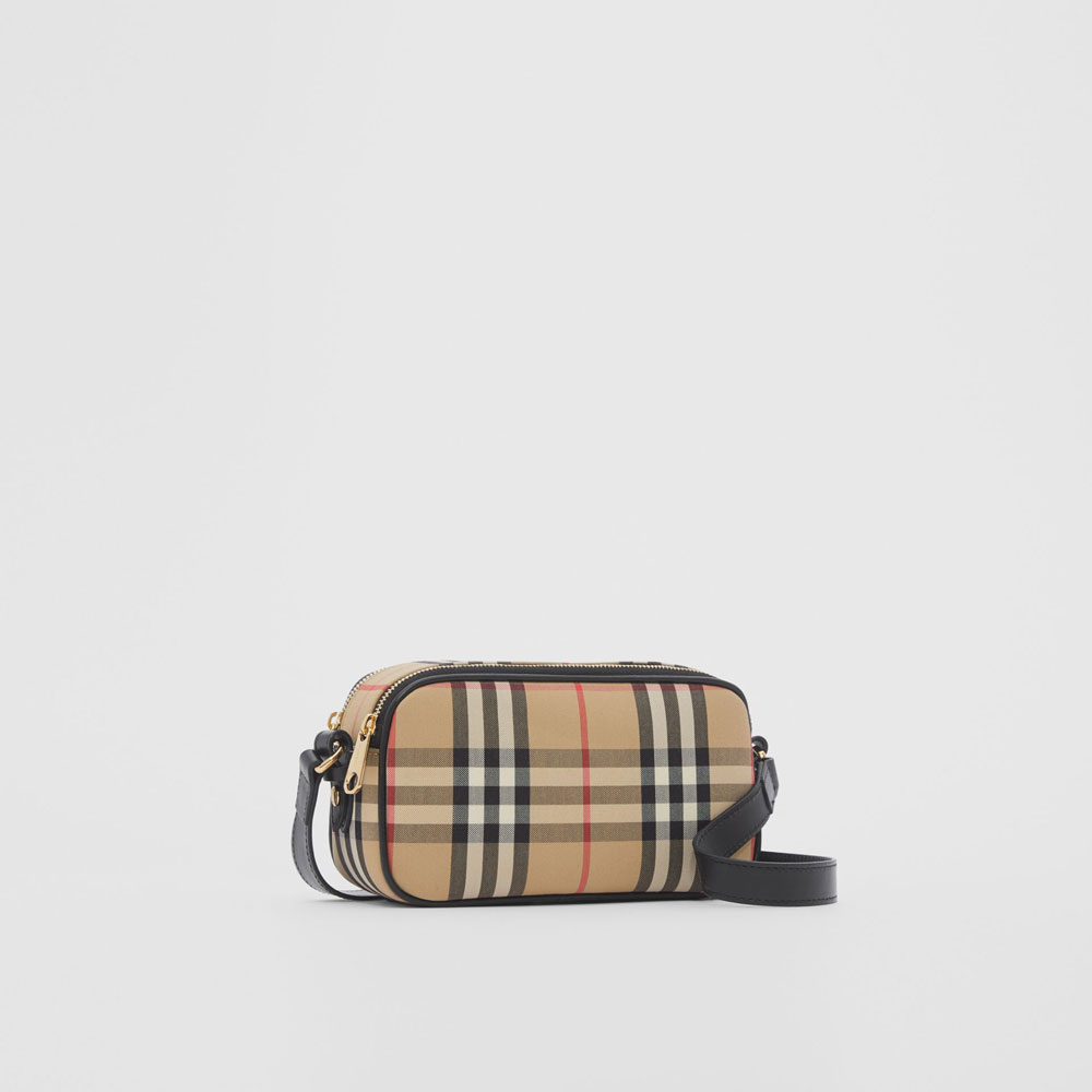 Burberry Mini Vintage Check and Leather Camera Bag 80223451 - Photo-4