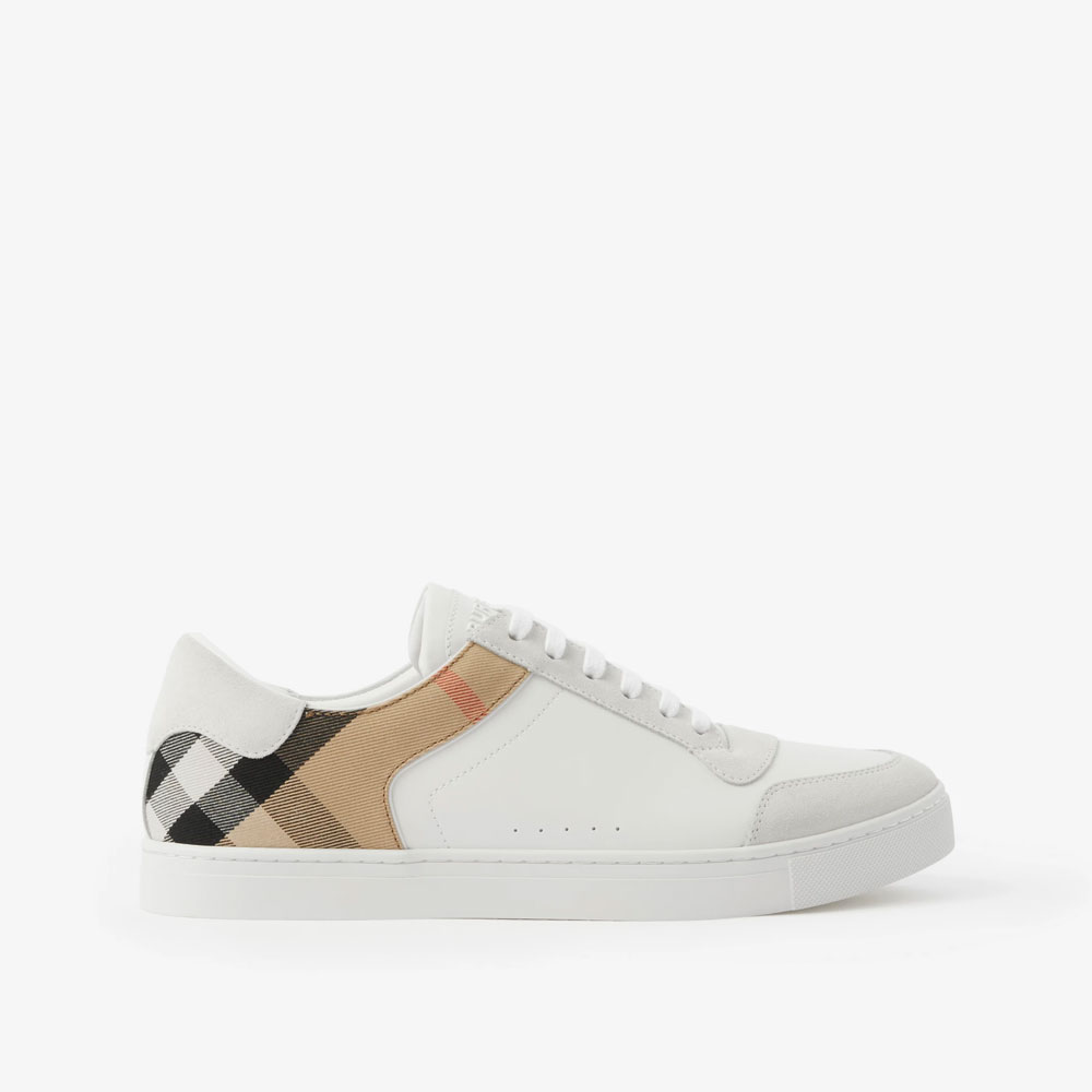 Burberry Leather Suede and House Check Cotton Sneakers 80241251