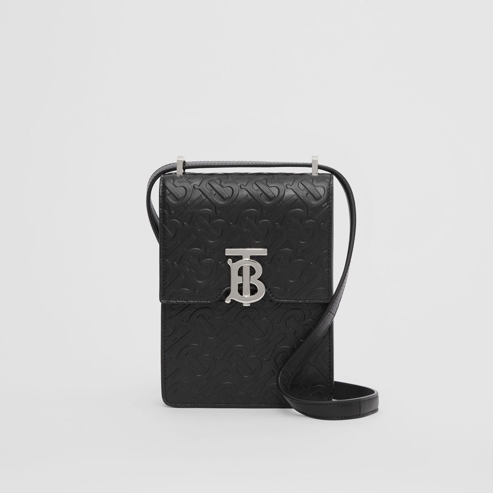 Burberry Monogram Leather Robin Bag in Black 80328991