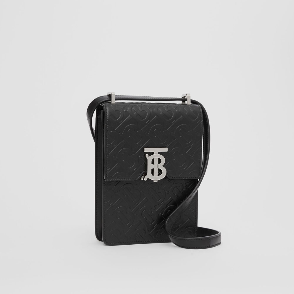 Burberry Monogram Leather Robin Bag in Black 80328991 - Photo-2