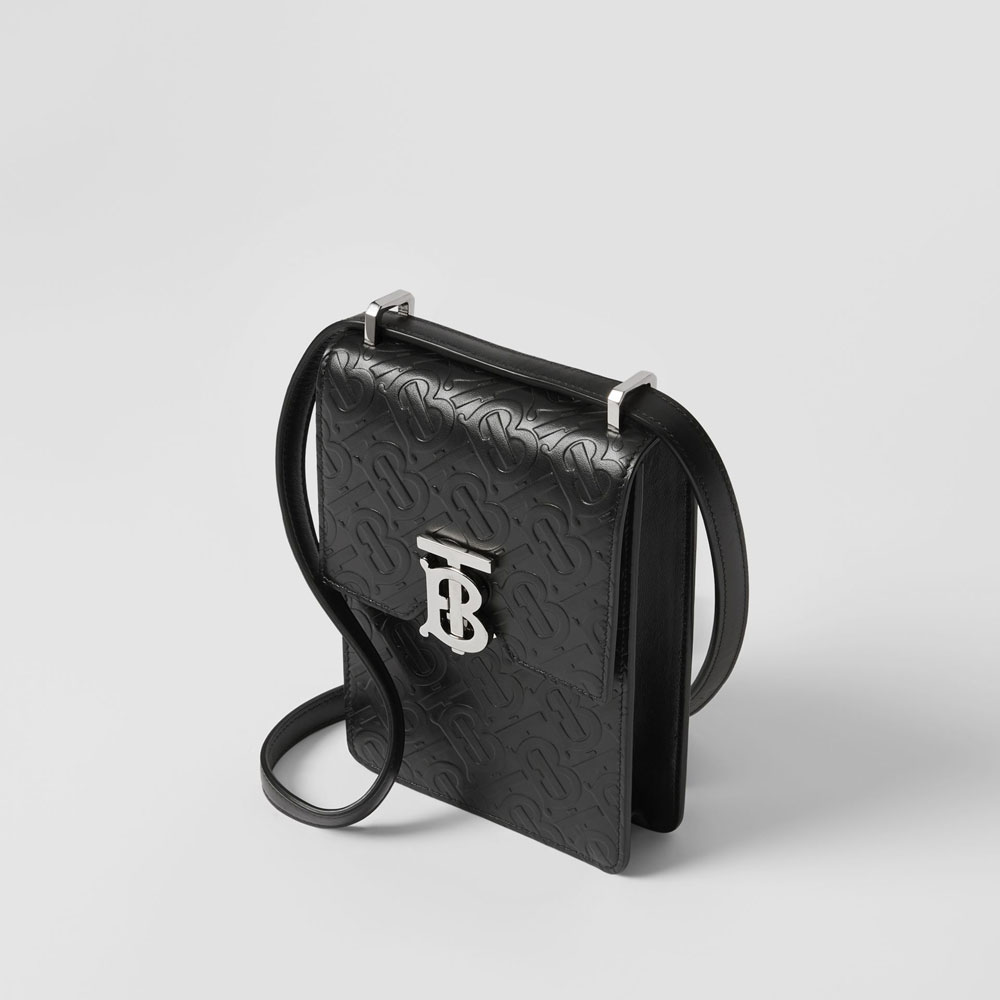 Burberry Monogram Leather Robin Bag in Black 80328991 - Photo-3
