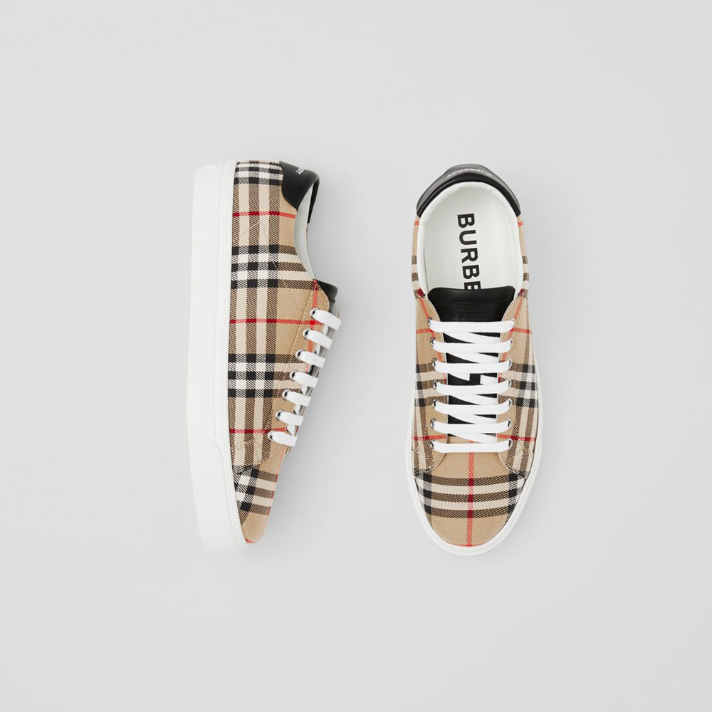 Burberry Vintage Check and Leather Sneakers 80381851 - Photo-2