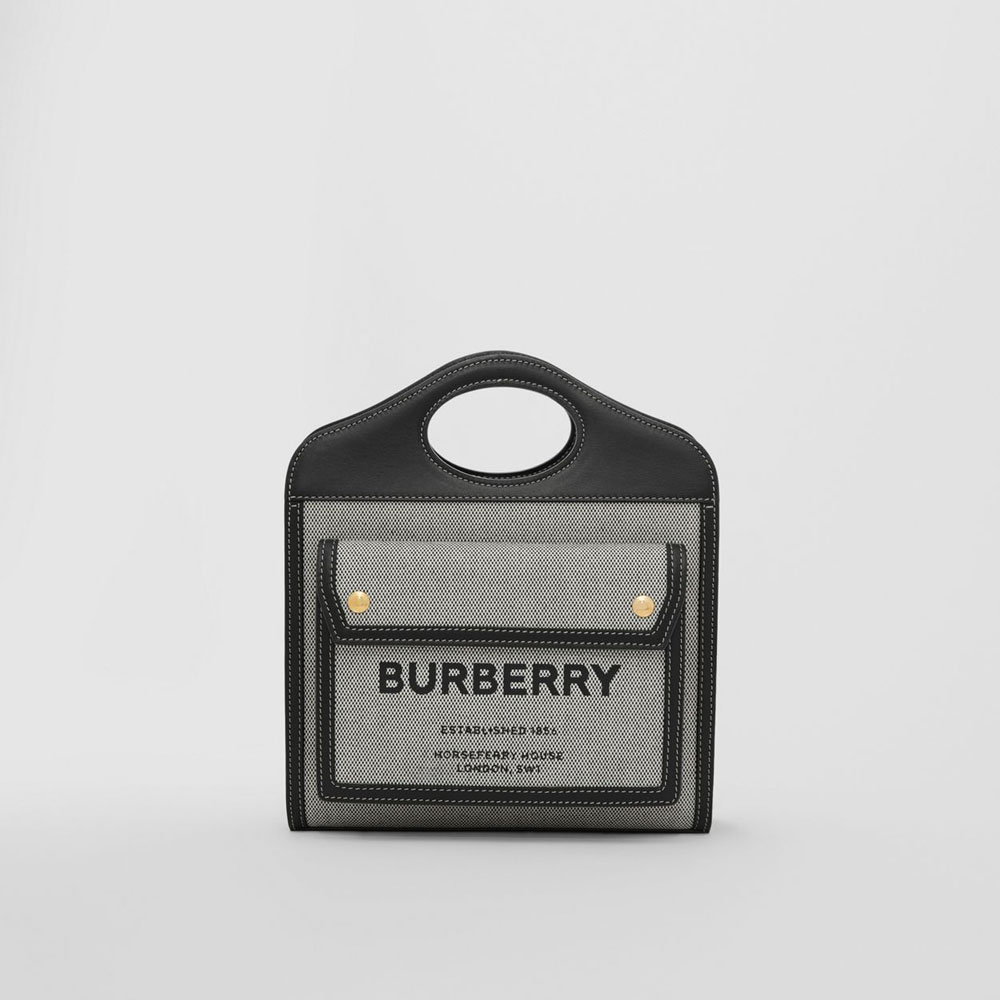 Burberry Mini Tri tone Cotton Canvas Pocket Bag 80393631