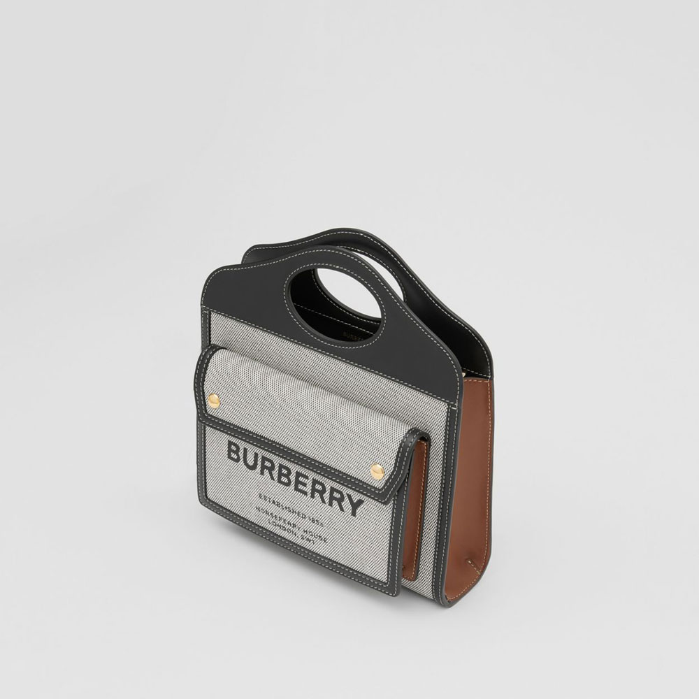 Burberry Mini Tri tone Cotton Canvas Pocket Bag 80393631 - Photo-2