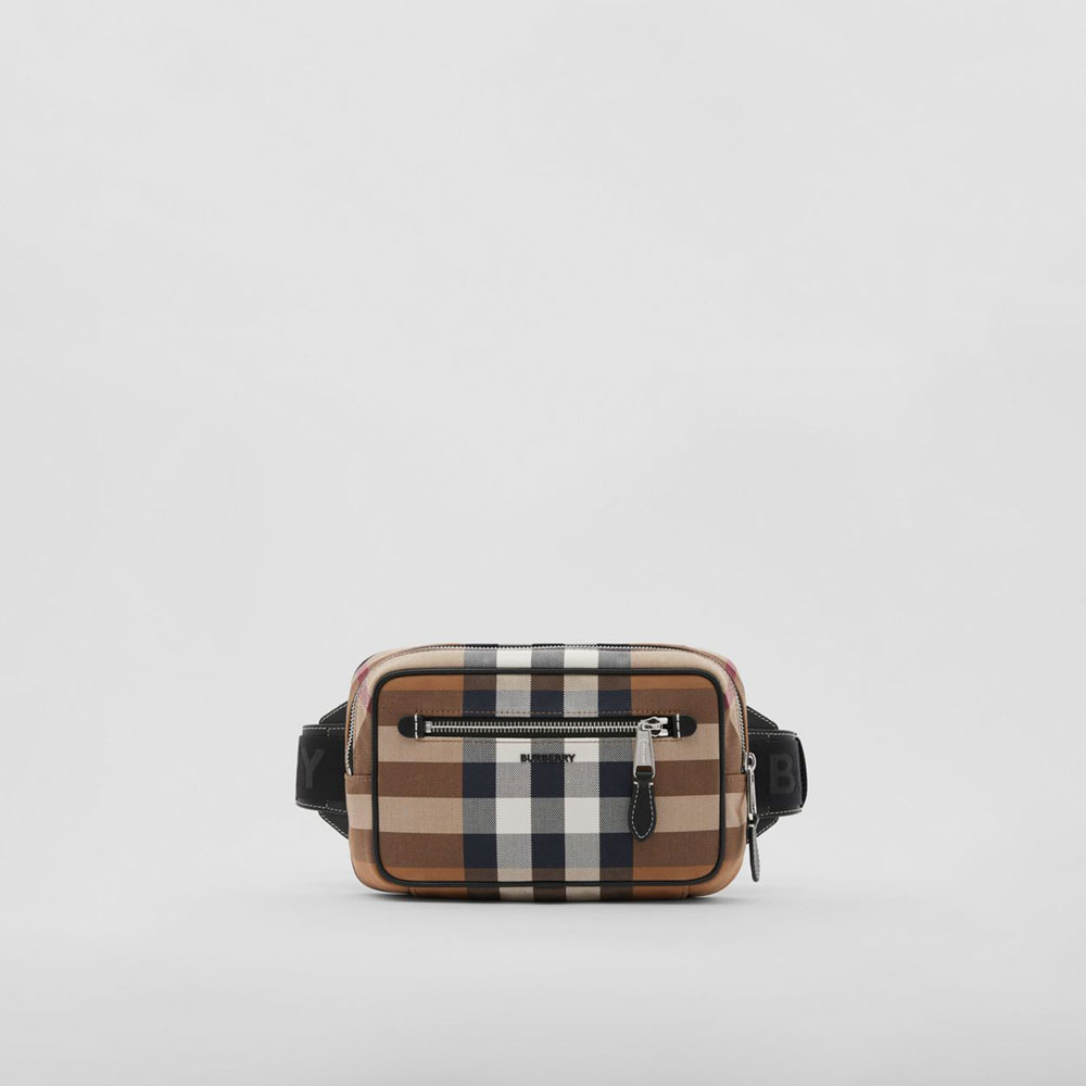 Burberry Check Cotton Canvas and Leather Bum Bag 80420381