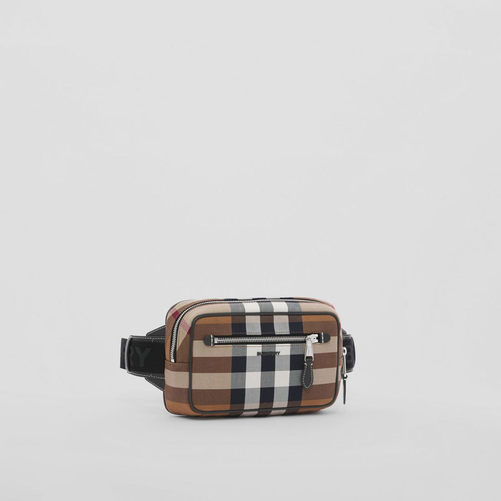 Burberry Check Cotton Canvas and Leather Bum Bag 80420381 - Photo-2