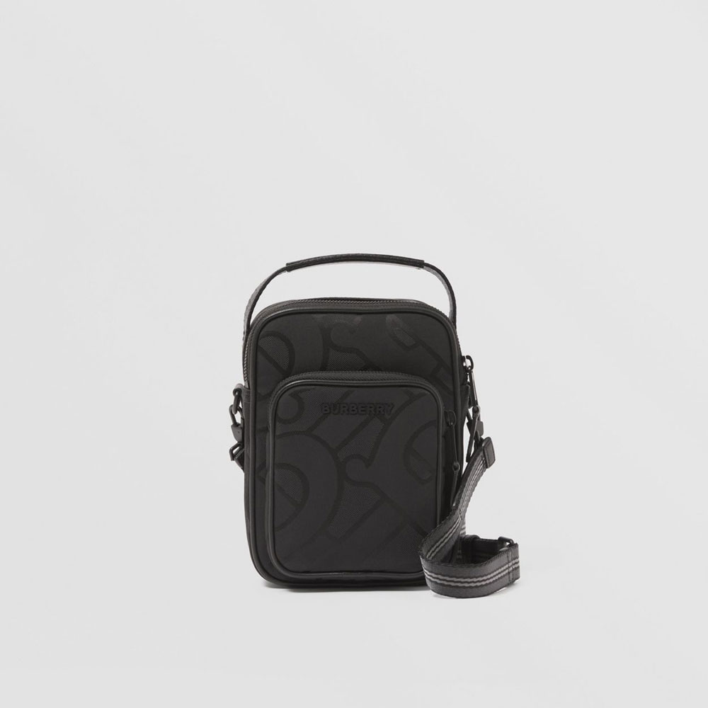 Burberry Monogram Jacquard Crossbody Bag in Black 80430881