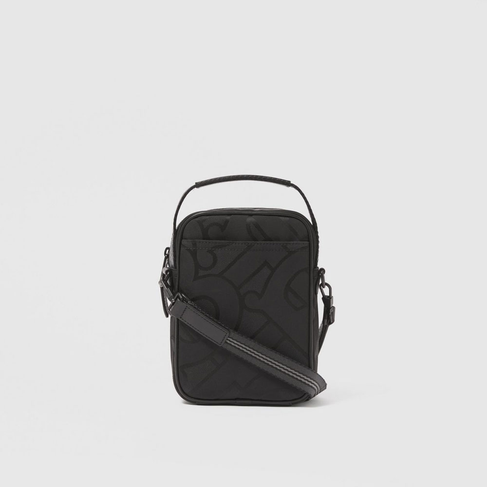 Burberry Monogram Jacquard Crossbody Bag in Black 80430881 - Photo-3