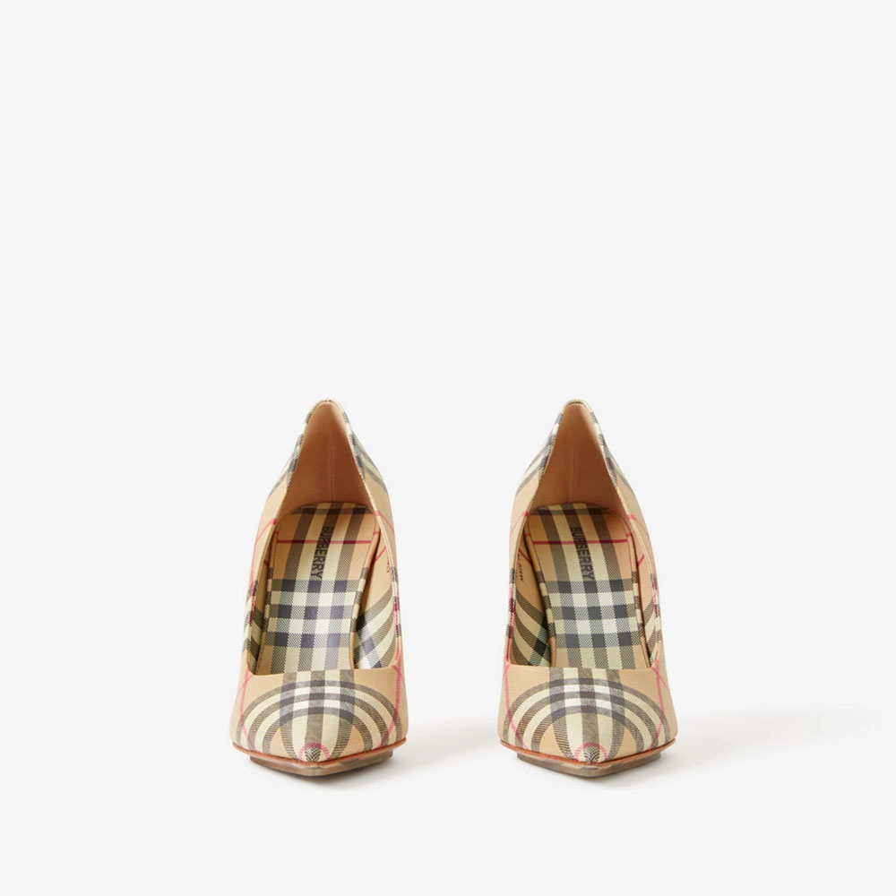 Burberry Check Point-toe Pumps in Archive Beige 80457251 - Photo-2