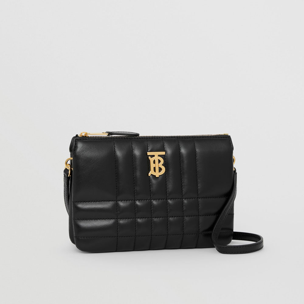 Burberry Quilted Leather Lola Twin Pouch in Black 80492831 - Photo-3