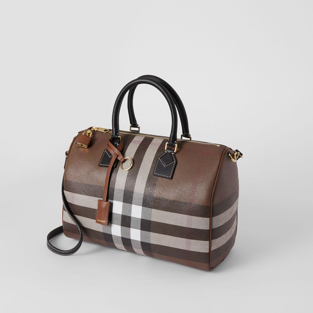 Burberry Check and Leather Medium Bowling Bag 80523481 - Photo-2