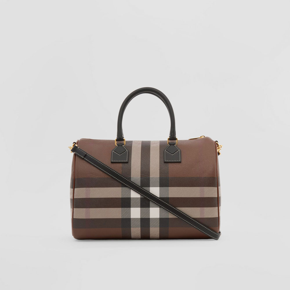 Burberry Check and Leather Medium Bowling Bag 80523481 - Photo-4