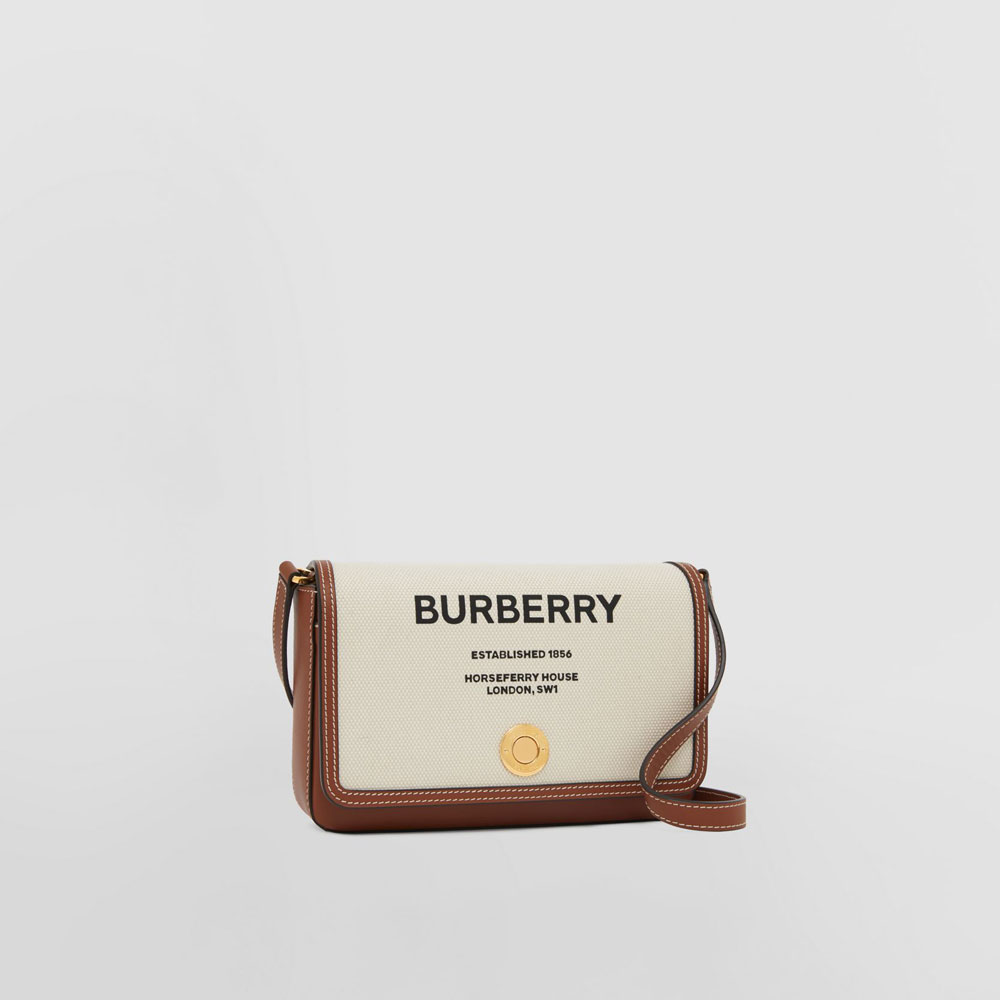 Burberry Horseferry Print Canvas and Leather Mini Note Bag 80552201 - Photo-3