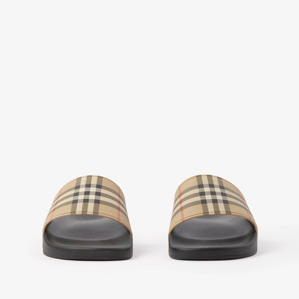 Burberry Vintage Check Print Slides in Archive Beige 80569421 - Photo-2