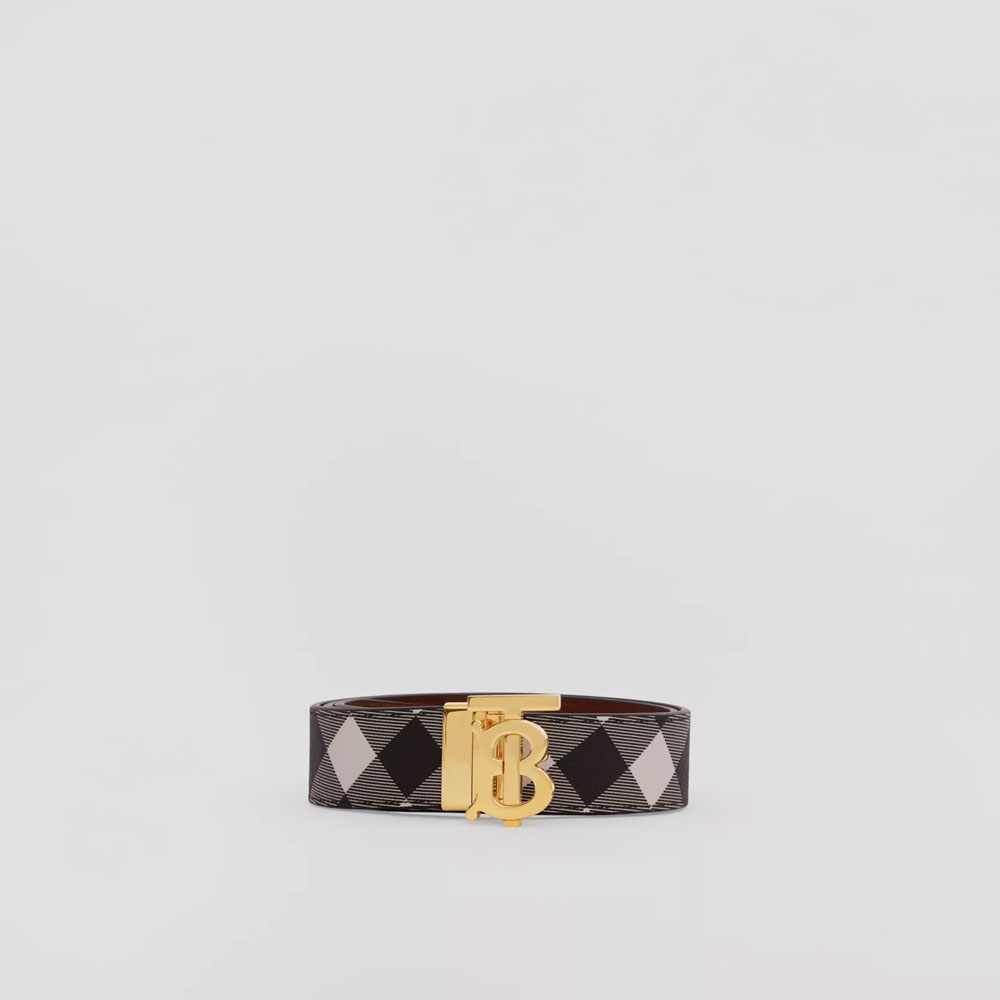 Burberry Reversible Check and Leather TB Belt 80583481 - Photo-2