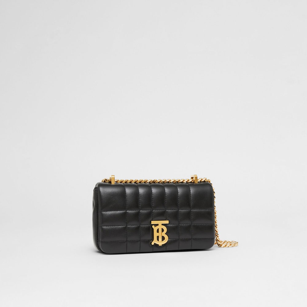 Burberry Quilted Leather Mini Lola Bag in Black 80594921 - Photo-3