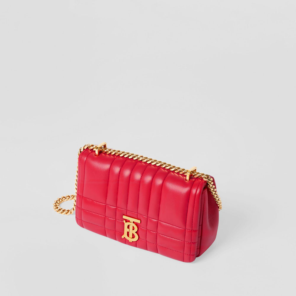 Burberry Quilted Leather Small Lola Bag in Bright Red 80595121 - Photo-2