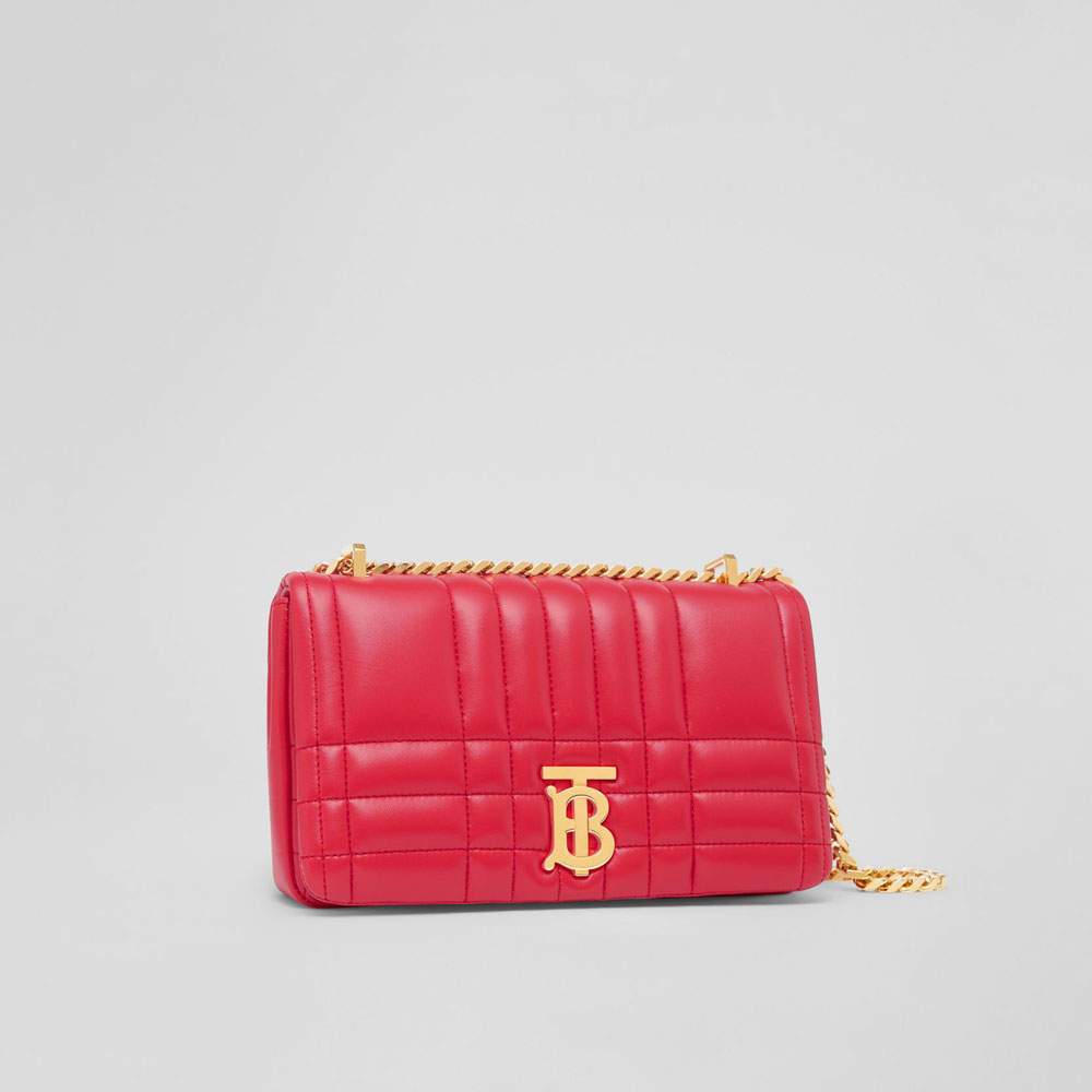 Burberry Quilted Leather Small Lola Bag in Bright Red 80595121 - Photo-3