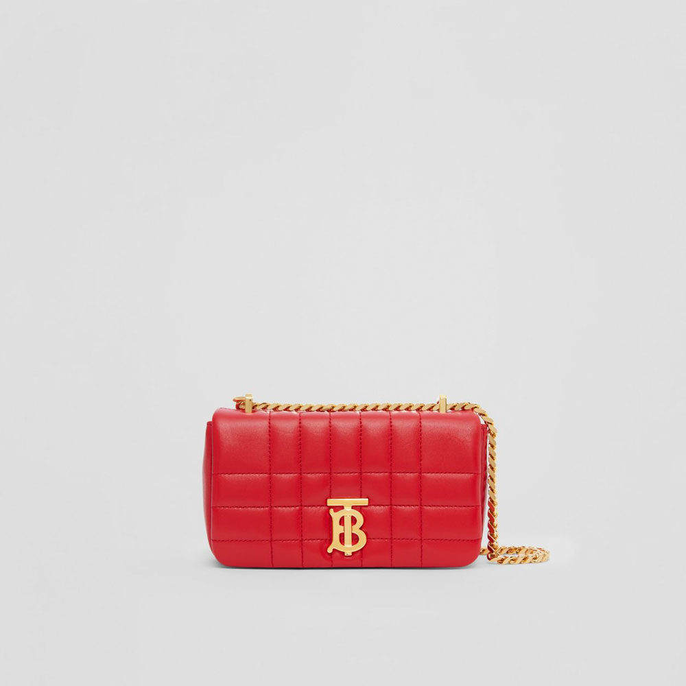 Burberry Quilted Leather Mini Lola Bag in Bright Red 80600671
