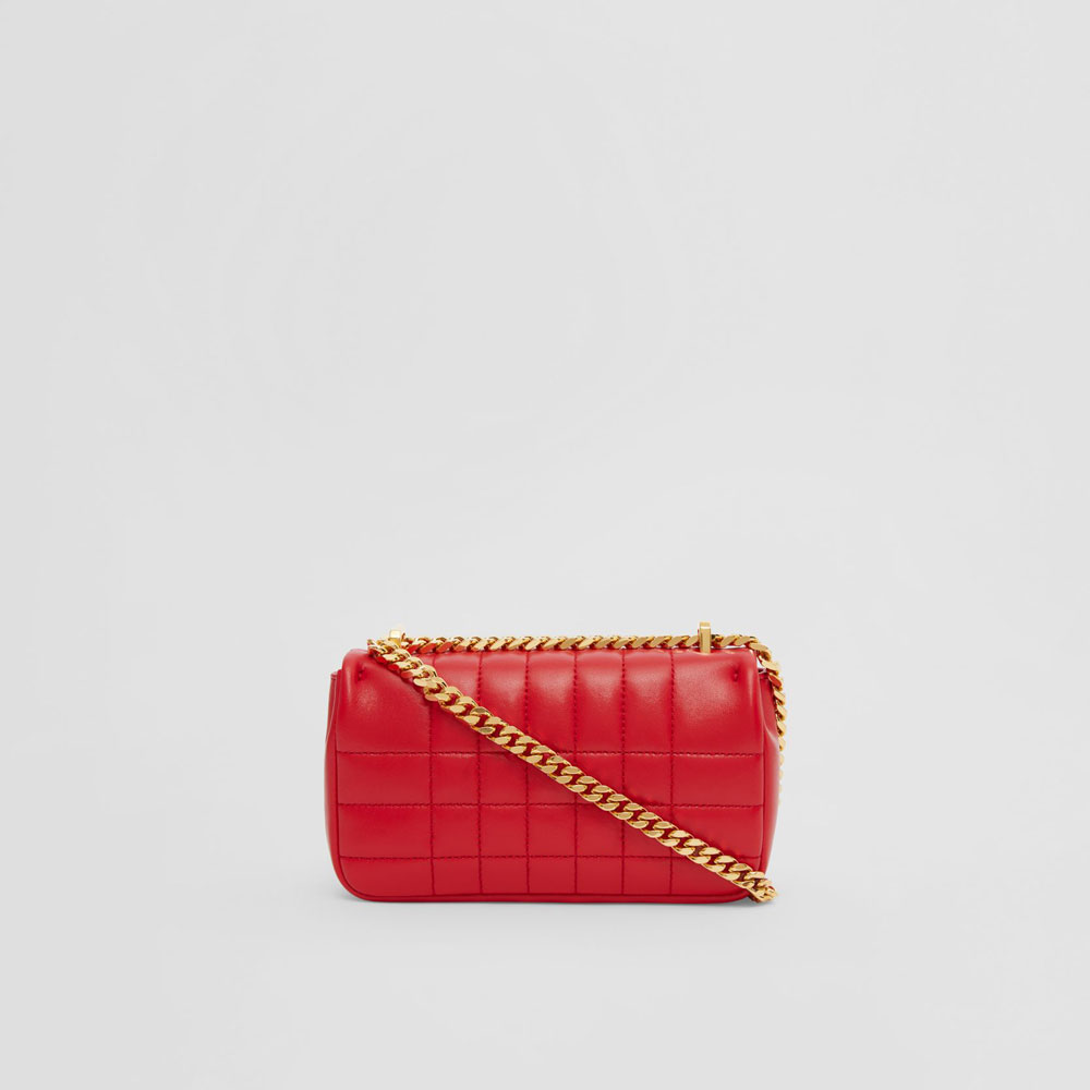 Burberry Quilted Leather Mini Lola Bag in Bright Red 80600671 - Photo-4