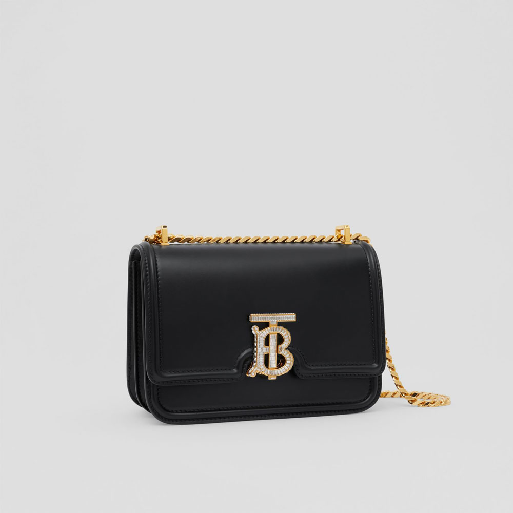 Burberry Crystal Detail Leather Small TB Bag in Black 80631341 - Photo-3