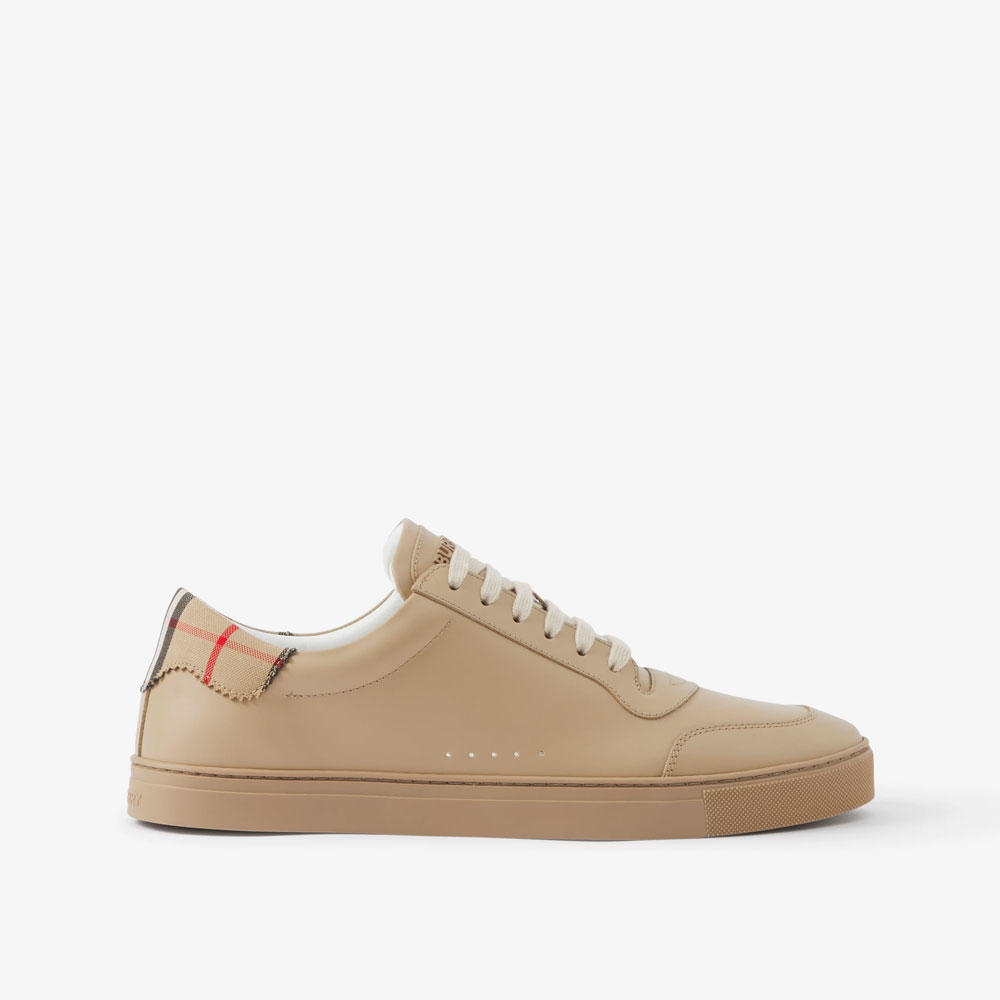 Burberry Leather and Check Cotton Sneakers 80655321
