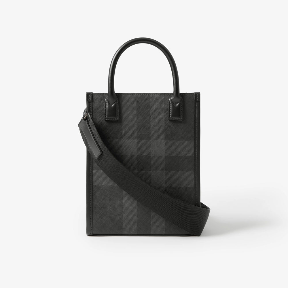 Burberry Mini Vertical Denny Tote in Charcoal 80684671 - Photo-3