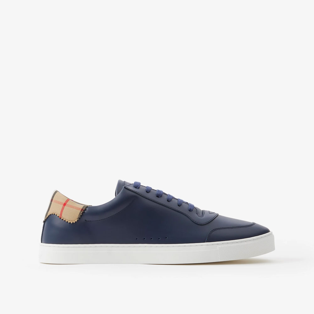 Burberry Leather and Check Cotton Sneakers 80690911