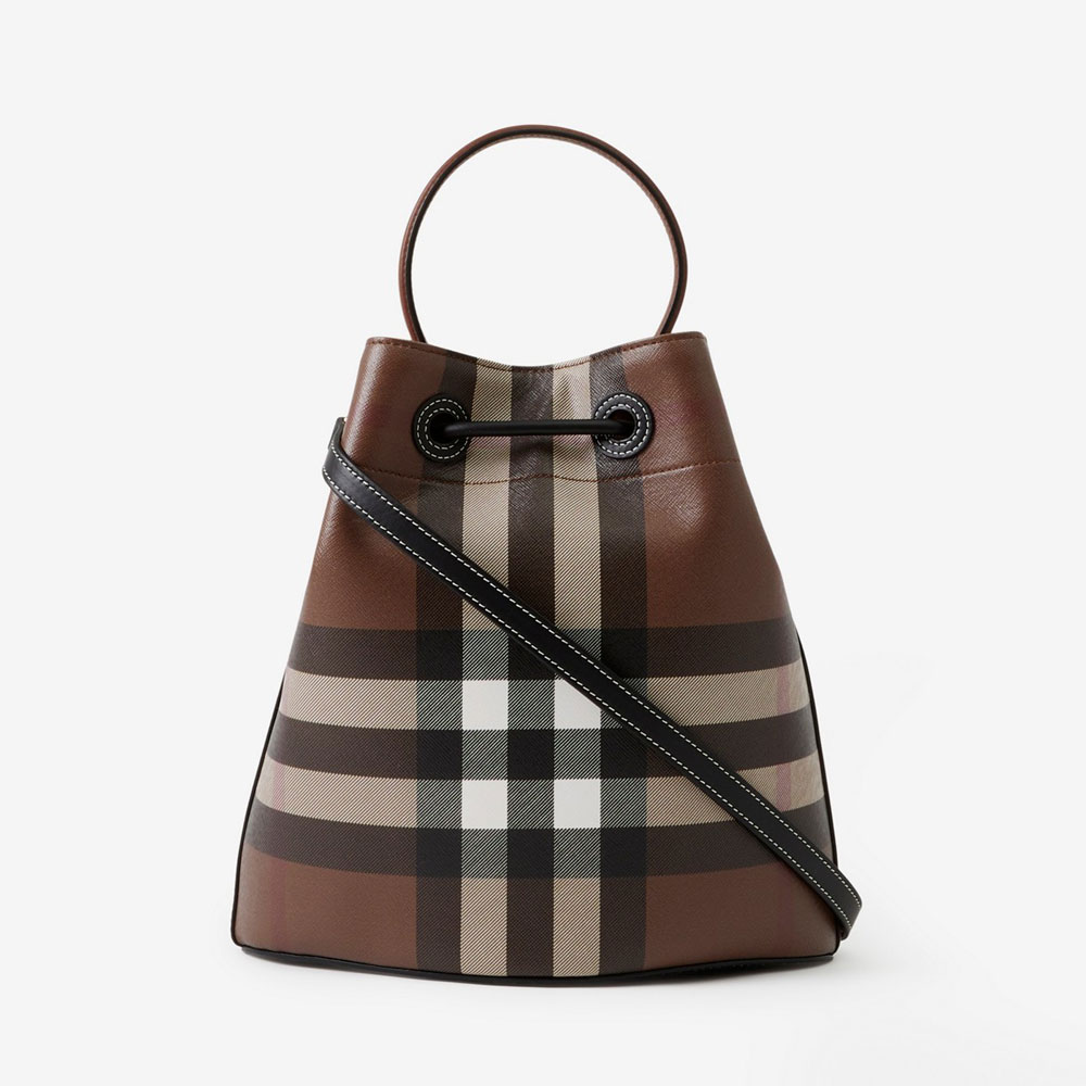 Burberry Small TB Bucket Bag in Dark birch brown 80696551 - Photo-3