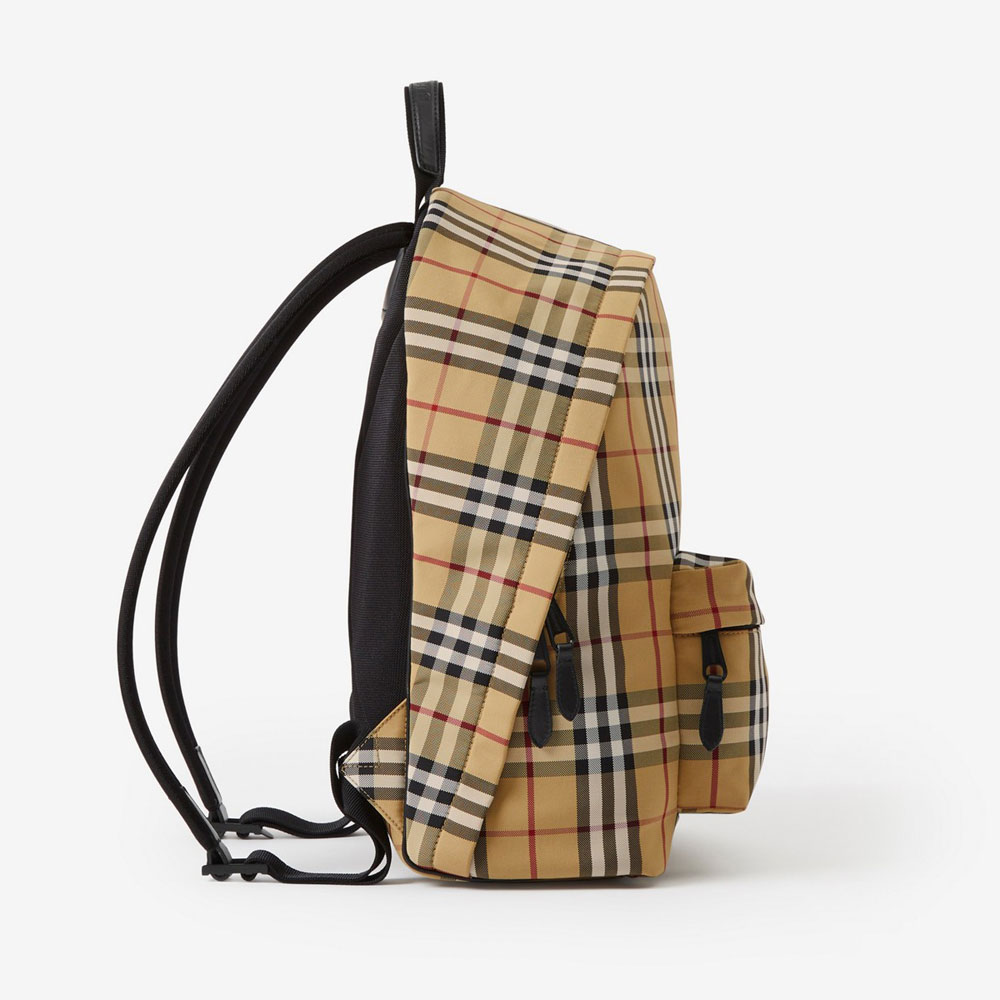 Burberry Check Backpack in Archive beige Canvas 80697491 - Photo-2