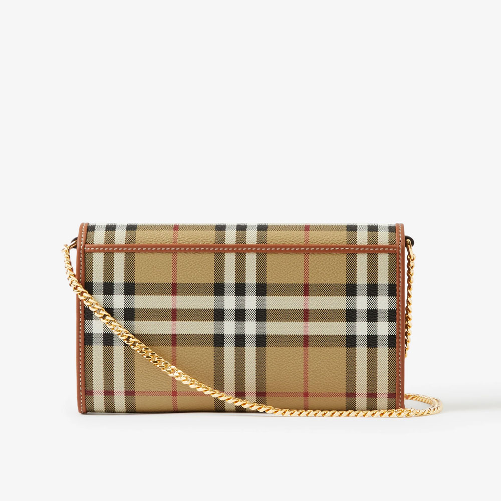 Burberry Check Wallet with Chain Strap 80704131 - Photo-3