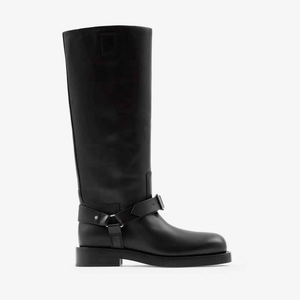 Burberry Leather Saddle High Boots in Black 80743661