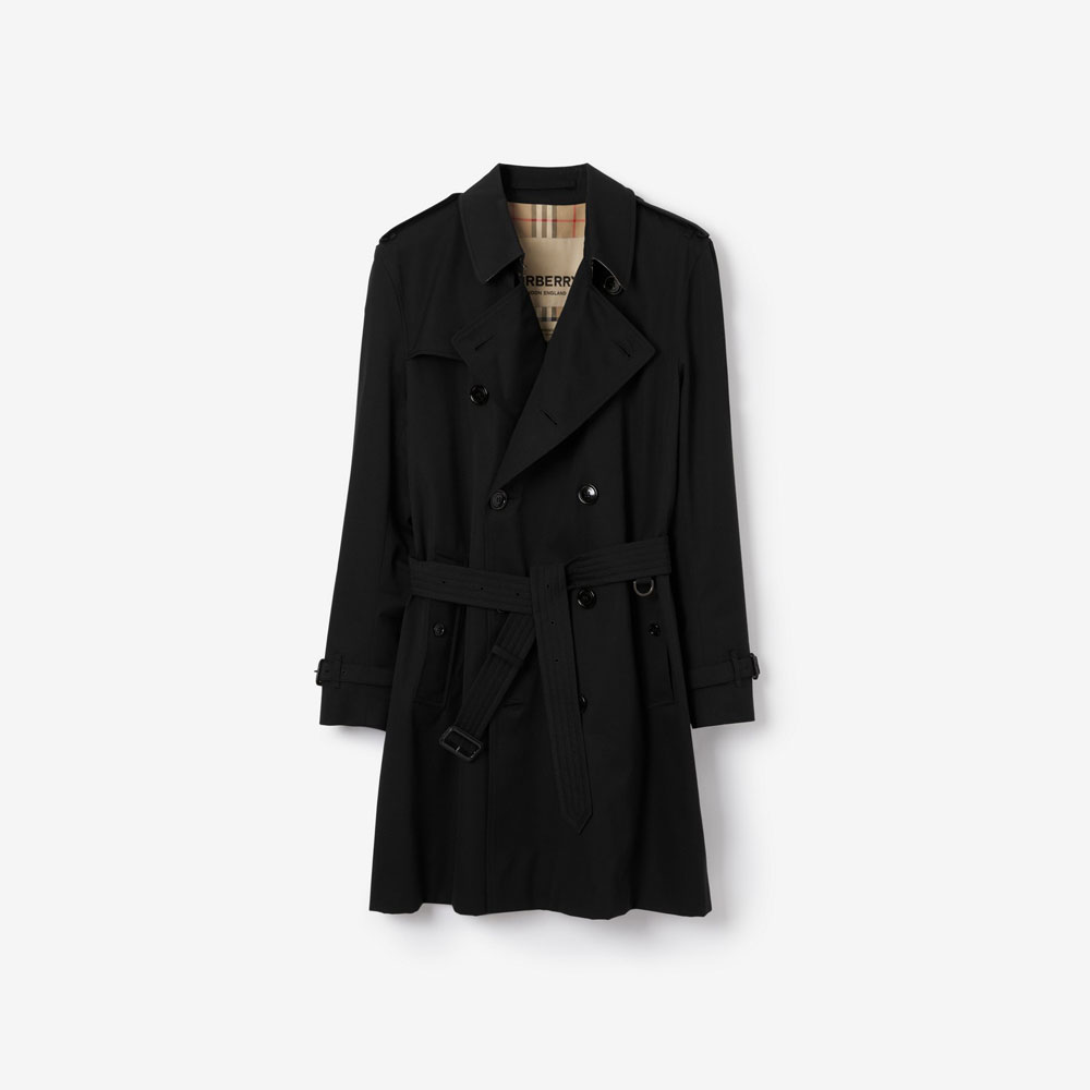 Burberry Mid-length Kensington Heritage Trench Coat in Black 80793861